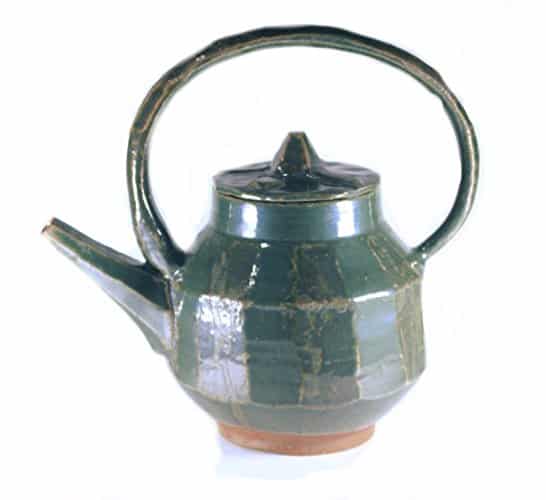 green stoneware teapot handmade kitchen gifts