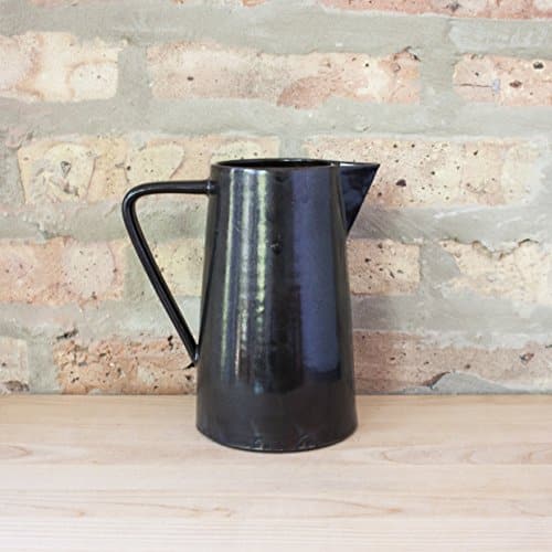 large black and brown ceramic pitcher handmade gifts