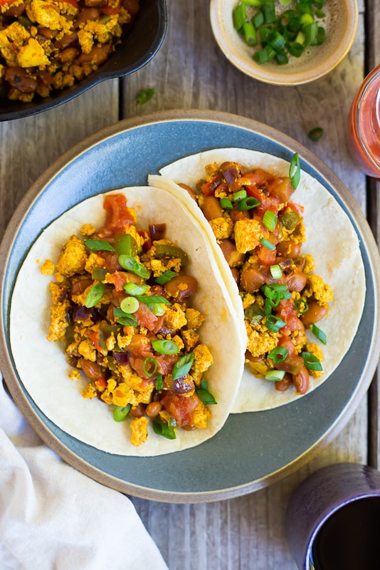 Southwest Tofu Scramble Breakfast Tacos