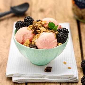 Granola on nondairy ice cream