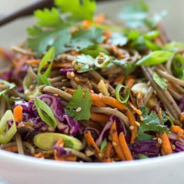 Sesame Soba Salad with carrots