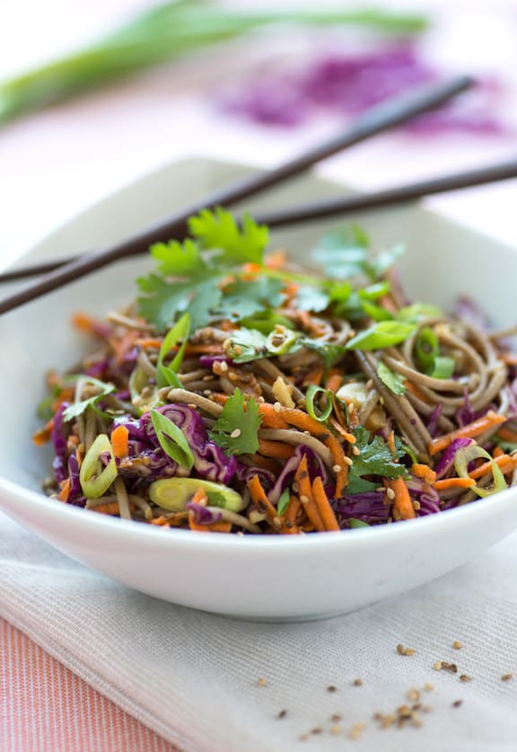 Sesame Soba Salad with carrots Josie Grant