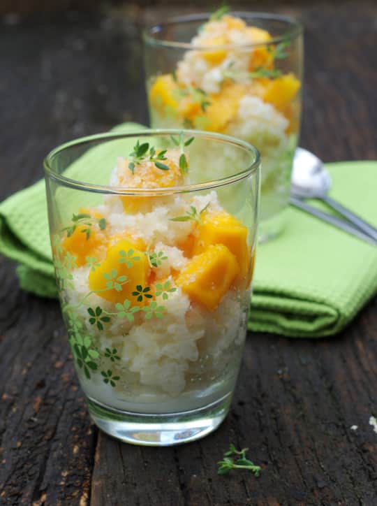 Thai rice mango pudding