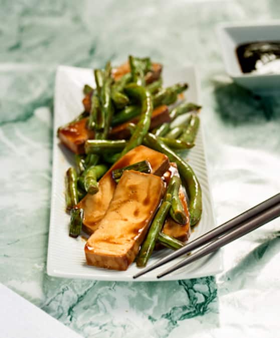 Easy Tofu and green beans teriyaki
