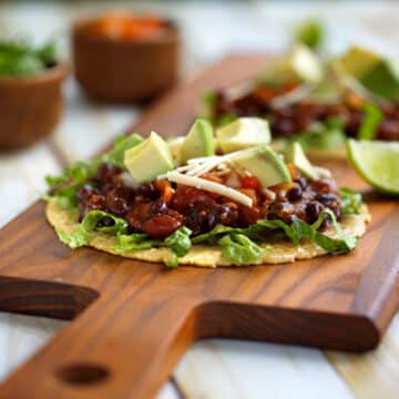 easy vegan black bean tostadas