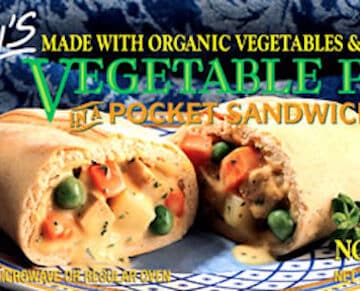 Amy's vegetable pie pocket sandwich