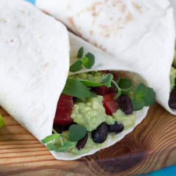 Avocado black bean wraps