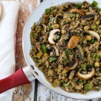 Cauliflower fried rice and mushroom pilaf