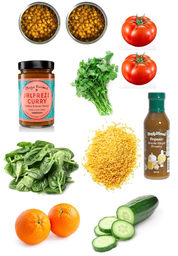 Lentil curry dinner ingredients