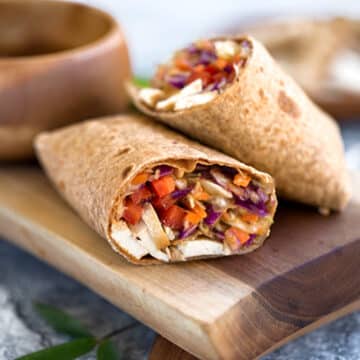 Baked Tofu & Peanut Satay wraps