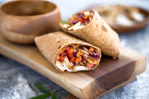 Baked Tofu & Peanut Satay wraps