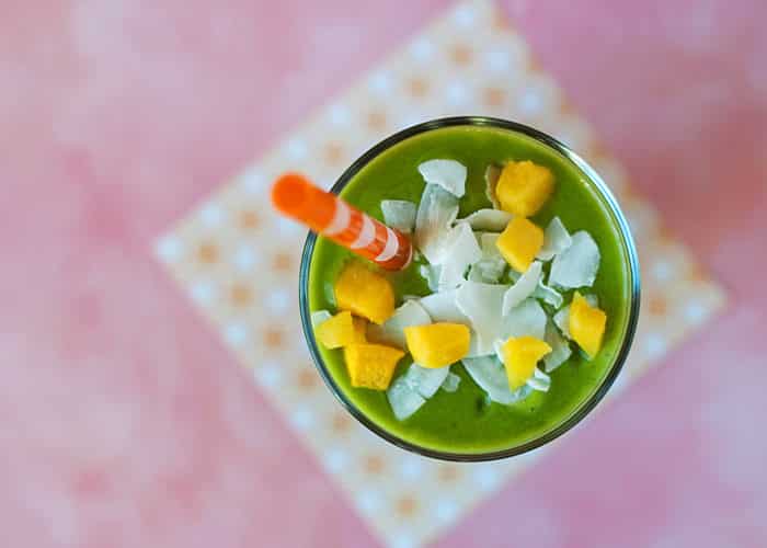 vegan mango coconut green smoothie