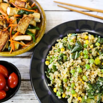 auliflower fried rice and tofu dinner