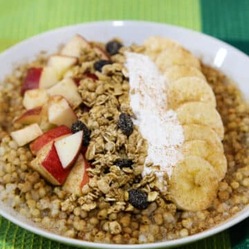 Fruit and granola sorghum bowl