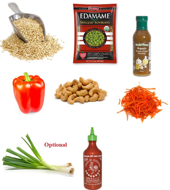 Quinoa bowl ingredients
