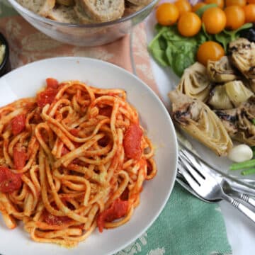 Vegan antipasto platter & pasta