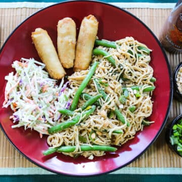 Peanut noodles dinner