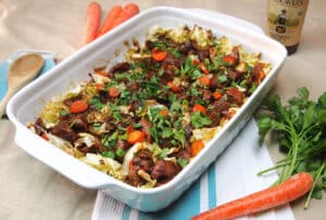 Stout, Seitan, and Cabbage Casserole