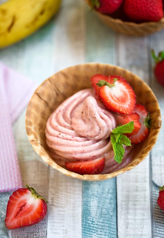 Frozen strawberry banana ice cream