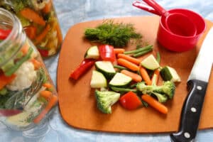 Quick Pickled Vegetables prep