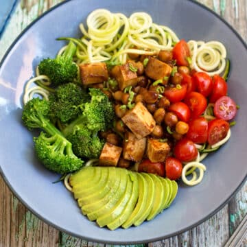 BBQ tofu and chickpea bowl