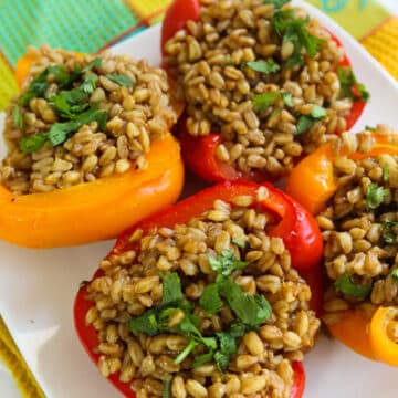 Farro-Stuffed peppers