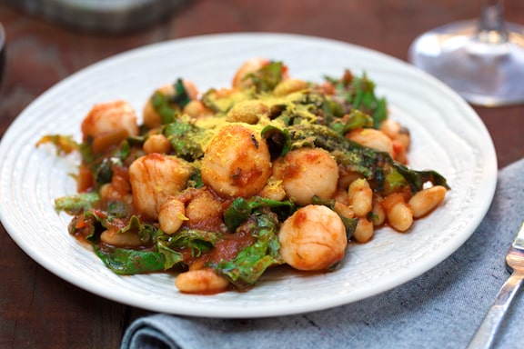 Quick Gnocchi with beans and greens