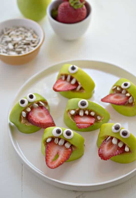Silly Apple Bites from Forks and Beans