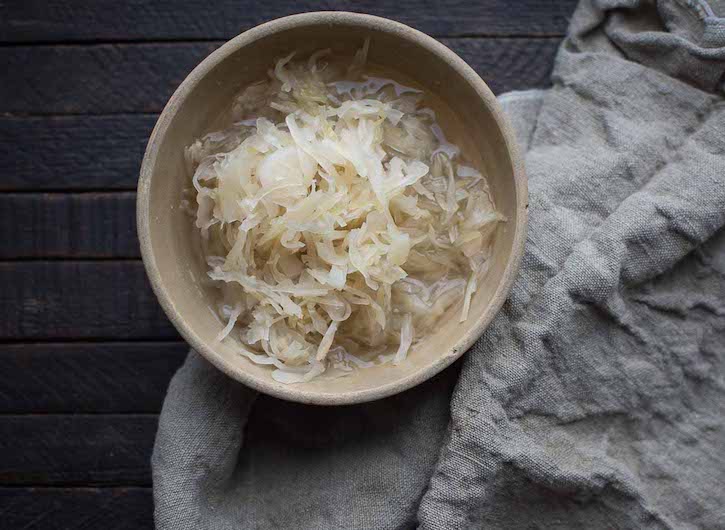 Homemade sauerkraut from Nourished Kitchen