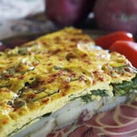 Vegan Potato and Spinach Frittata by Laura Theoodore