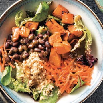 Cumin lime black bean and quinoa bowl