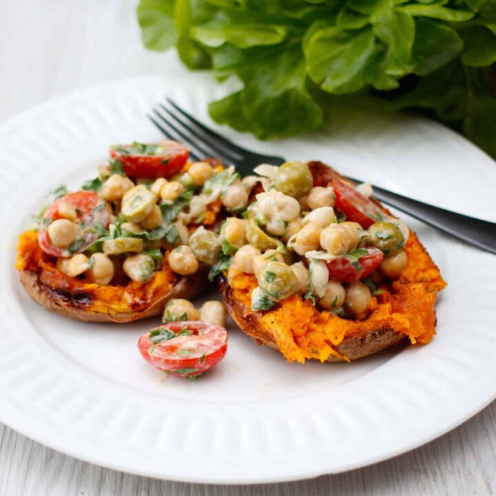 Image for Sweet Potatoes Stuffed with Spicy Chickpeas and Tahini