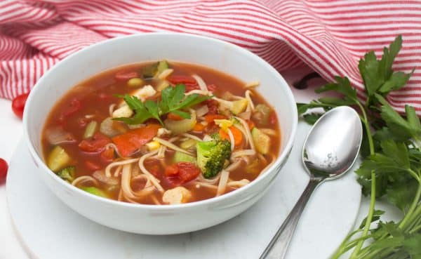 Vegetables and Noodle Soup