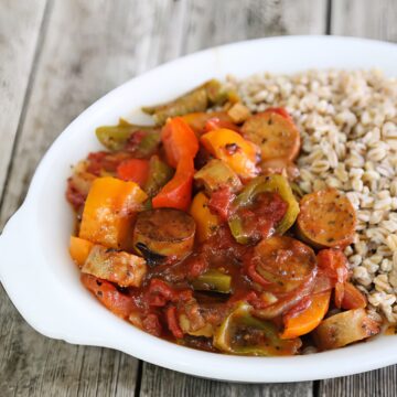 vegan peppers and sausage