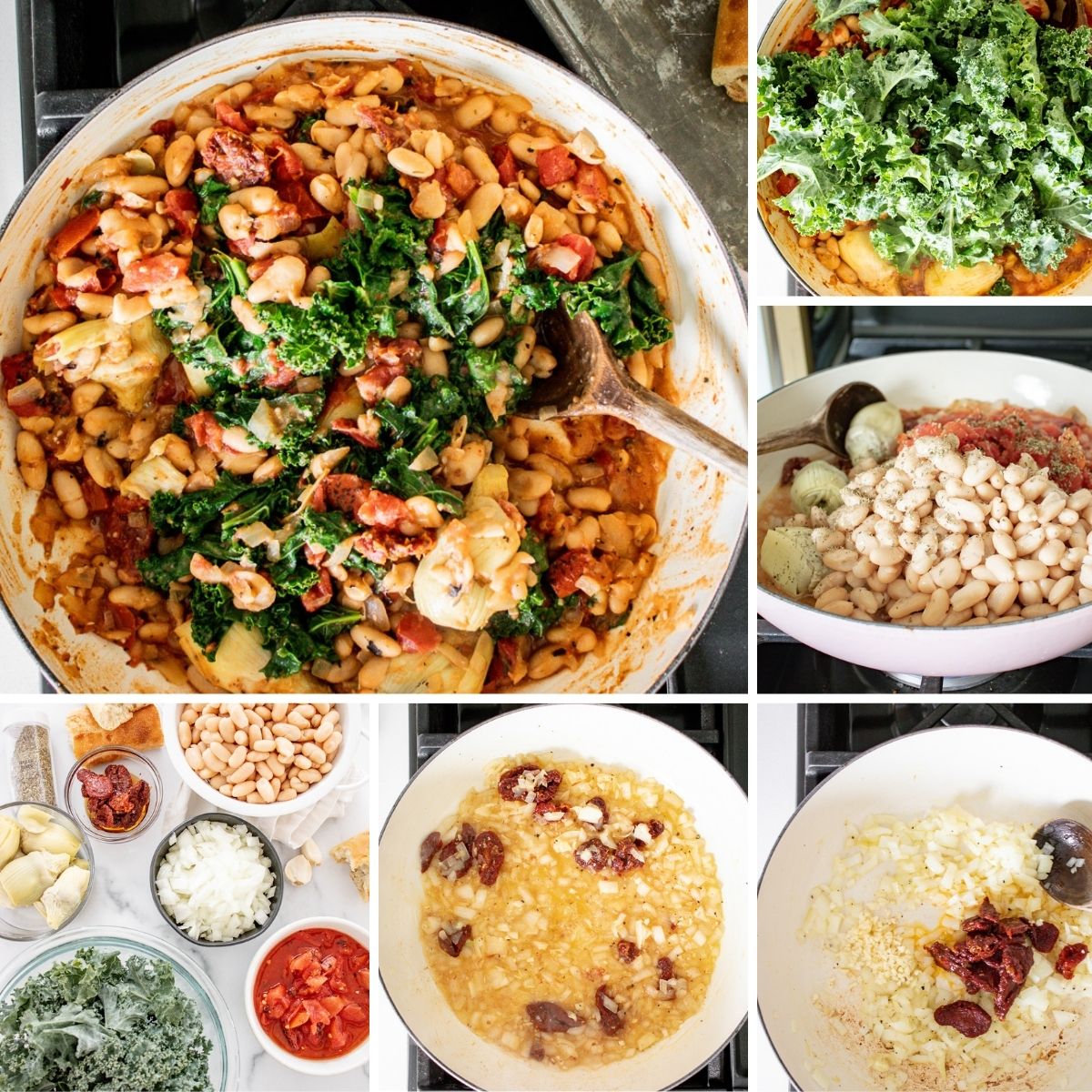 OnePan White Beans and Kale Skillet Vegan Recipes by VegKitchen