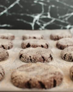 vegan chocolate crinkle cookies