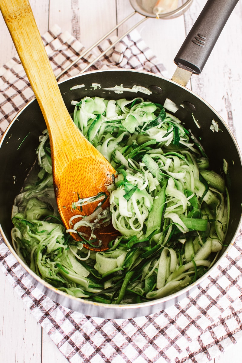 fideos veganos de calabacín