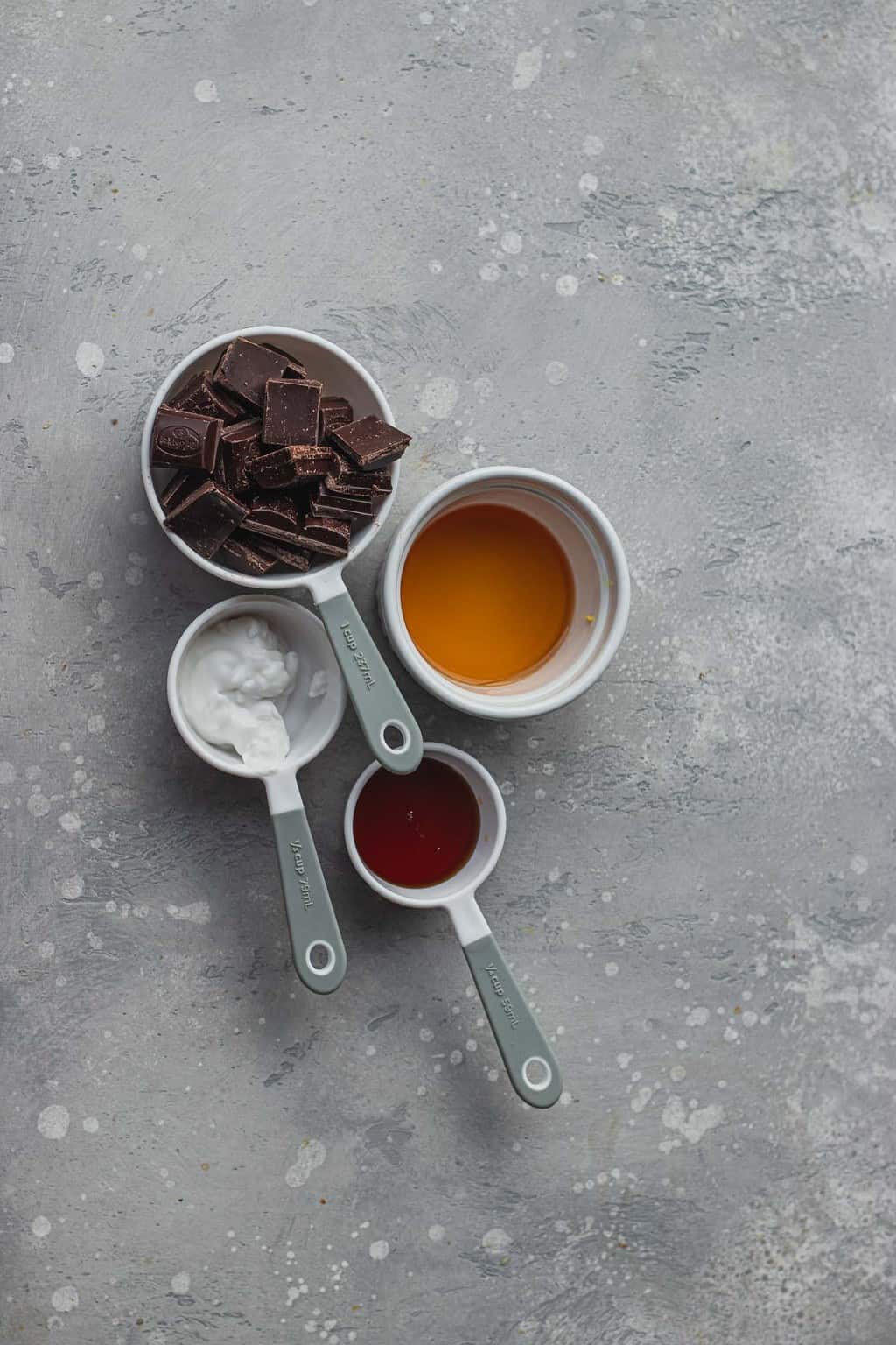 ingredientes para el centro de chocolate fundido