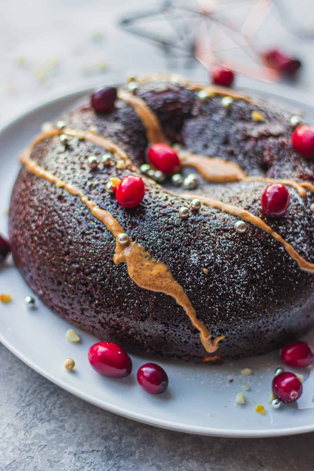 Budín de pan de chocolate con centro de whisky de chocolate