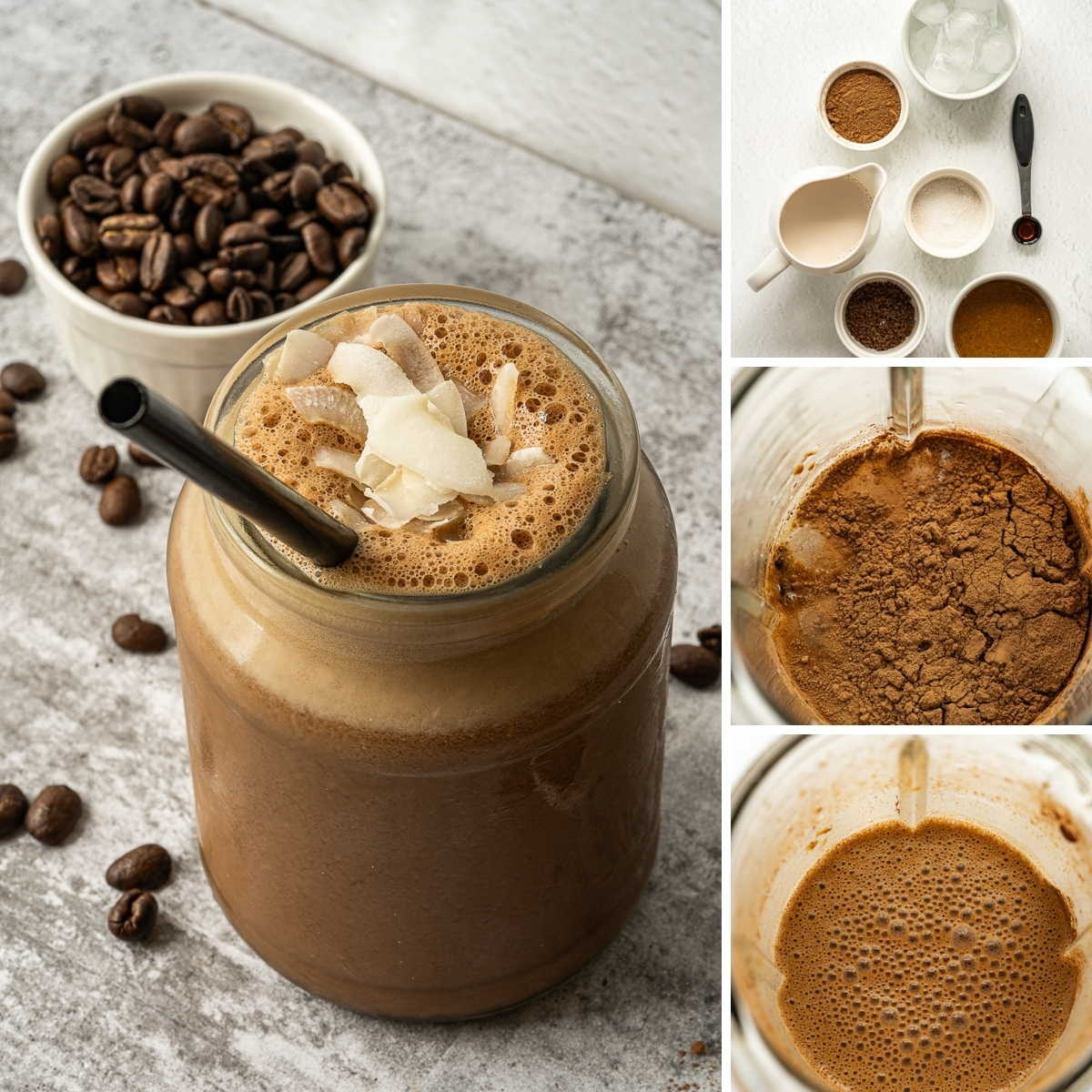how to make vegan chocolate shake collage