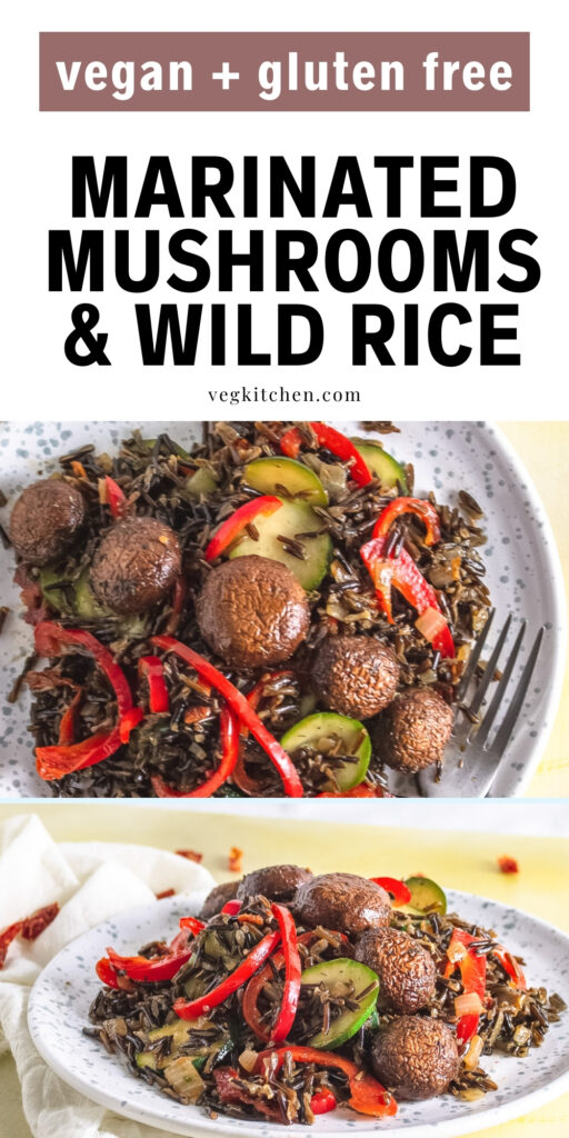 vegan wild rice with mushrooms