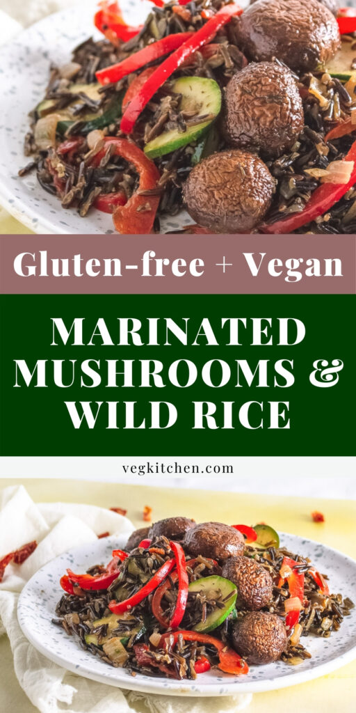 vegan wild rice with mushrooms