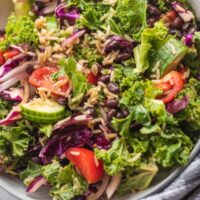 winter black bean salad with rice and kale