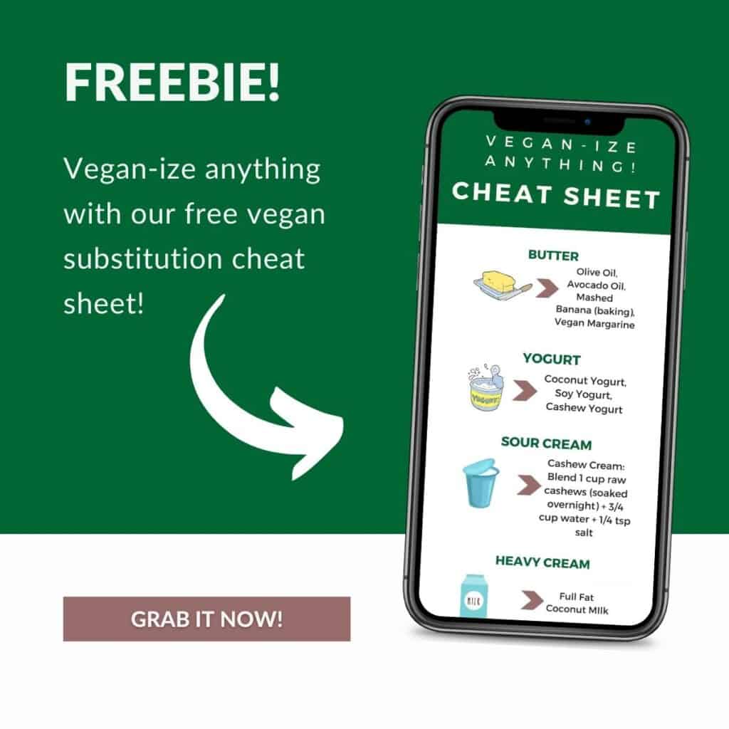 vegan substitution chart