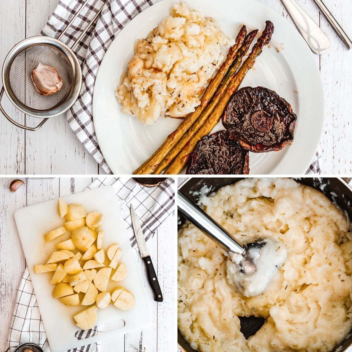 how to make vegan mashed potatoes collage