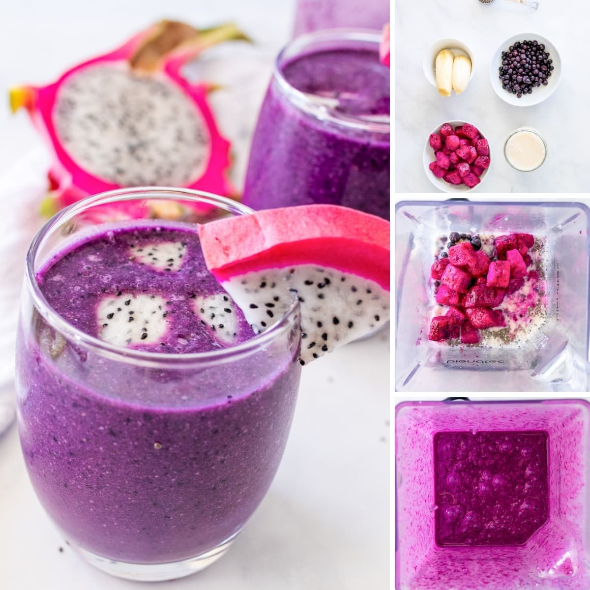 how to make dragon fruit smoothie collage
