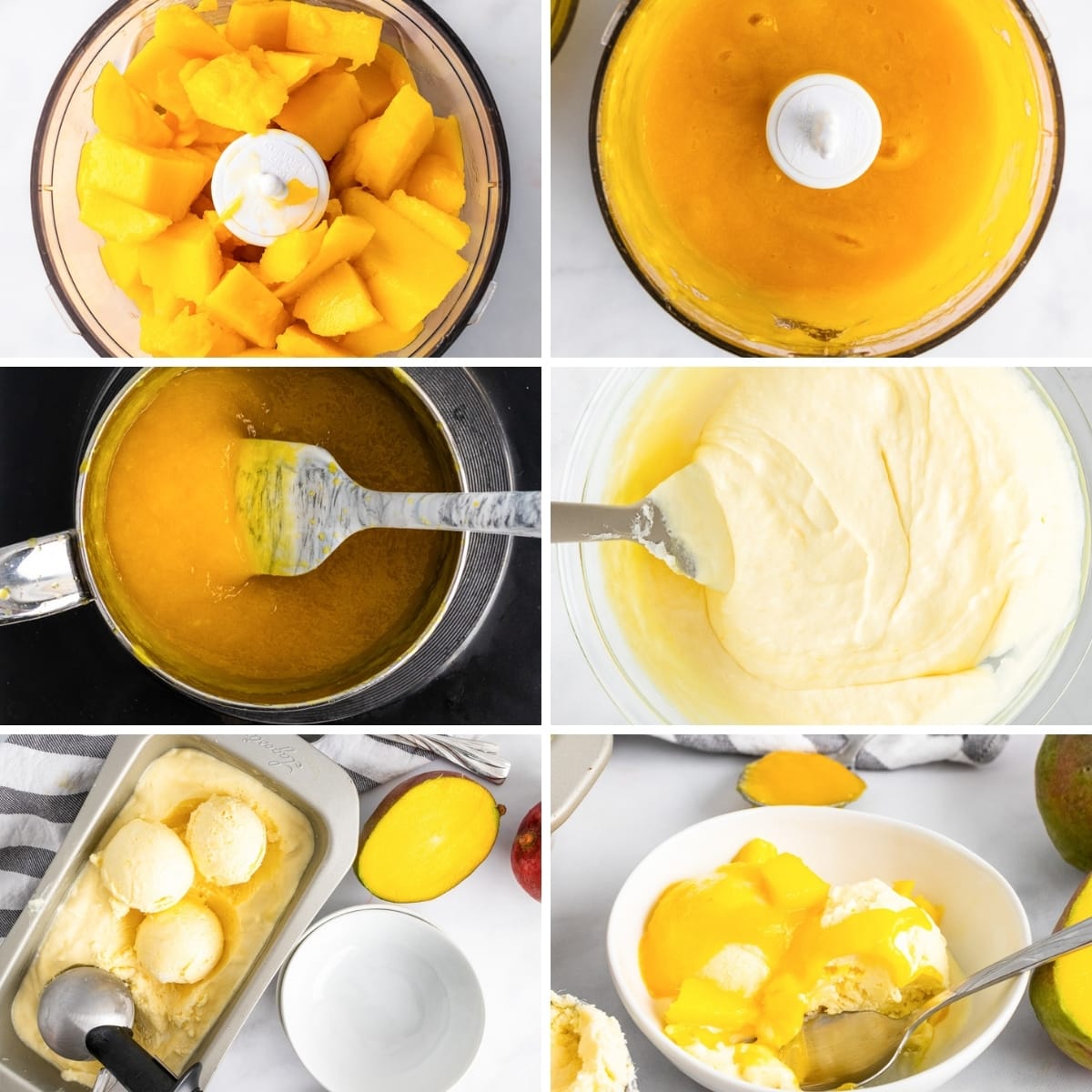 how to make vegan mango ice cream collage