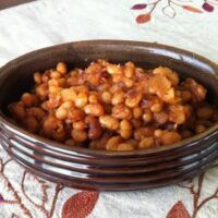 Bourbon Mango Slow Cooker Baked Beans