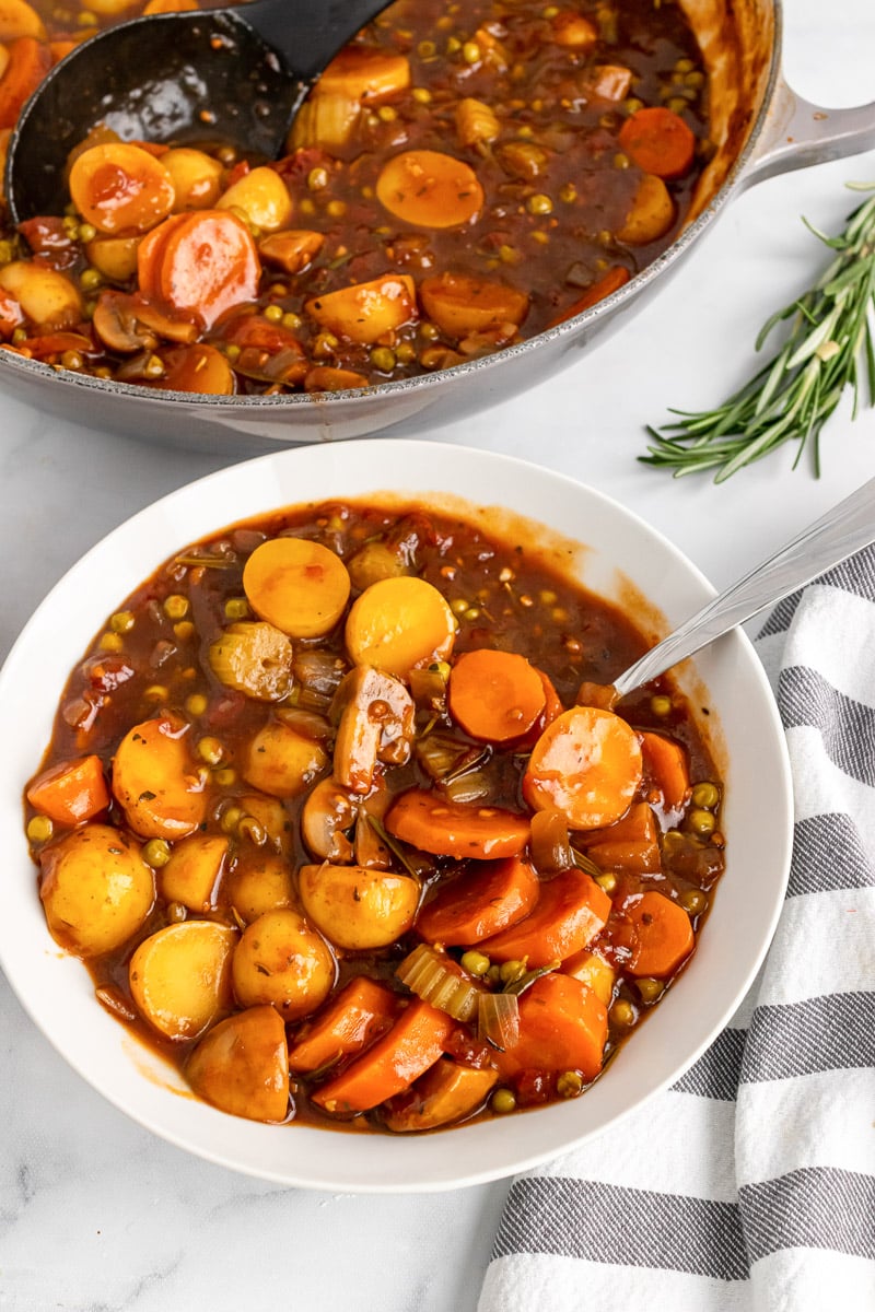 Bowl of old fashioned vegan stew