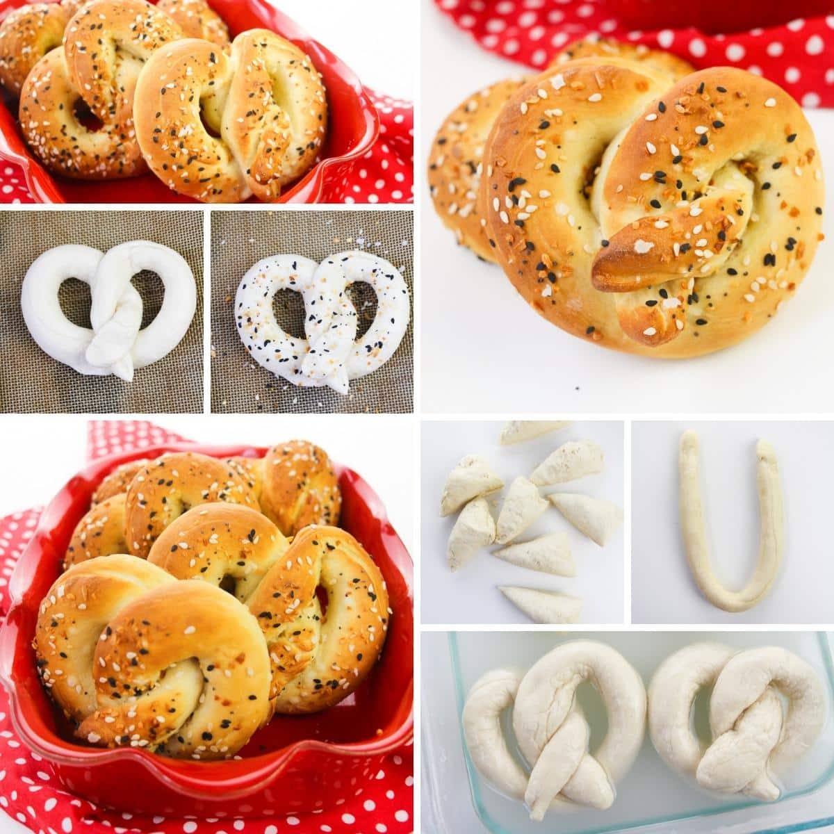 how to make vegan soft pretzels collage